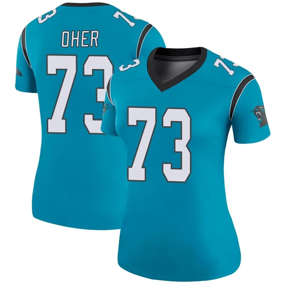 Women's Carolina Panthers Michael Oher Nike Color Rush Legend Blue Jersey Women's Carolina Panthers Michael Oher Nike Color Rush Legend Blue Jersey