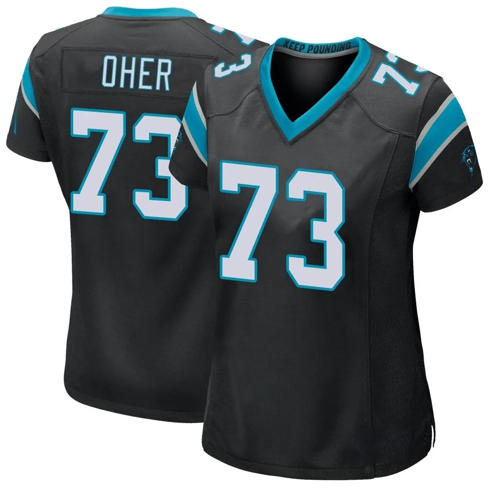 Women's Carolina Panthers Michael Oher Nike Team Color Game Black Jersey Women's Carolina Panthers Michael Oher Nike Team Color Game Black Jersey