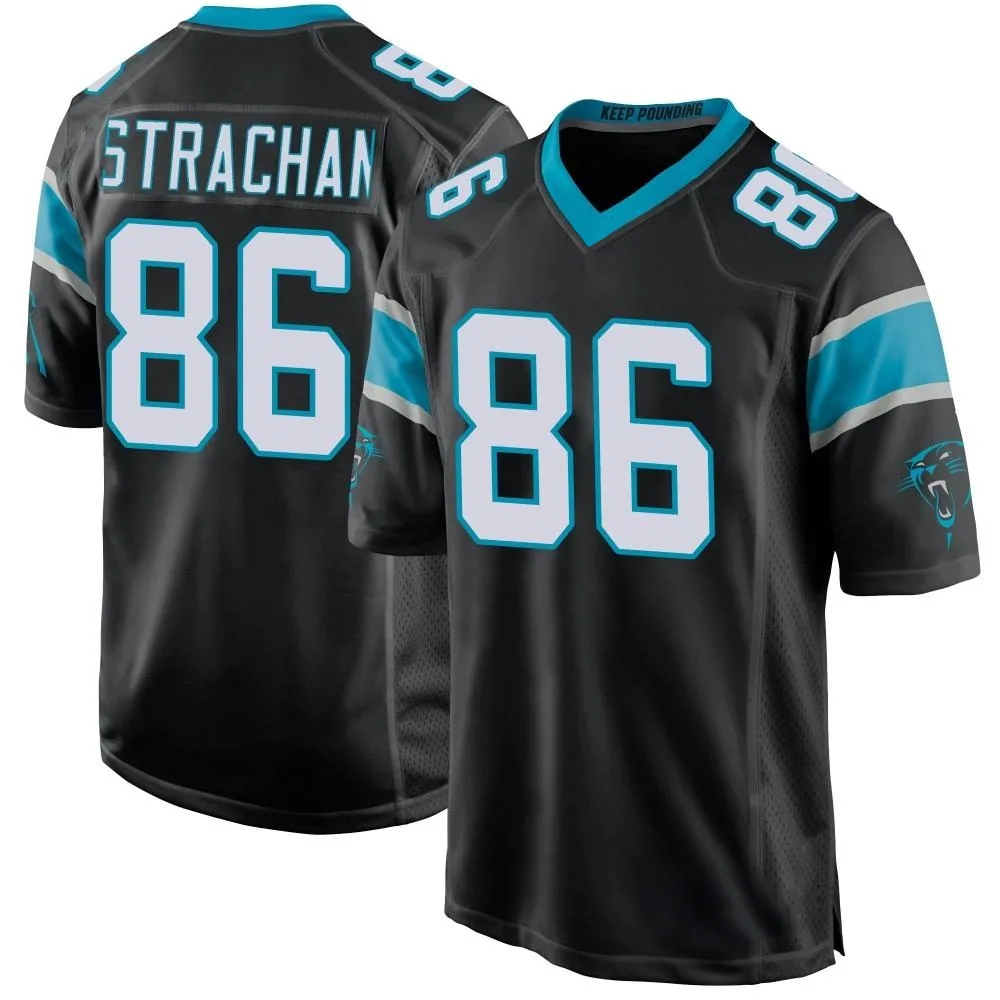 Men's Carolina Panthers Mike Strachan Nike Team Color Game Black Jersey Men's Carolina Panthers Mike Strachan Nike Team Color Game Black Jersey