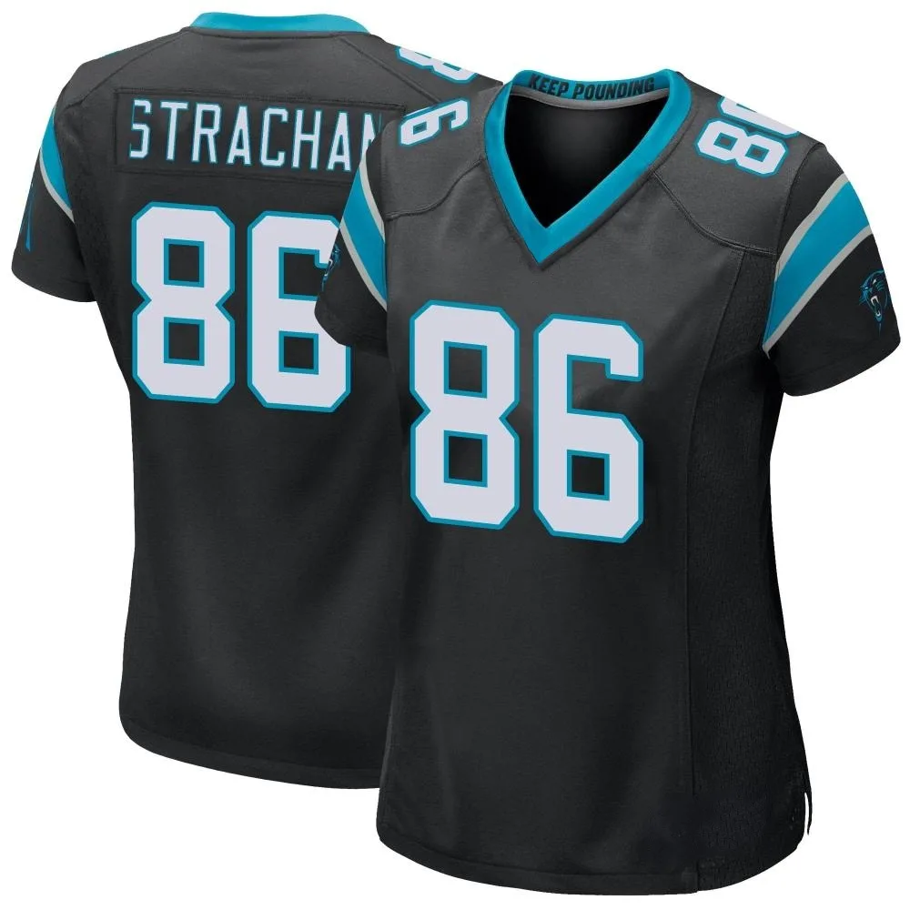 Women's Carolina Panthers Mike Strachan Nike Team Color Game Black Jersey Women's Carolina Panthers Mike Strachan Nike Team Color Game Black Jersey