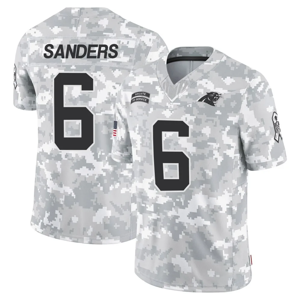 Men's Carolina Panthers Miles Sanders Nike 2024 Salute to Service Limited Arctic Camo Jersey Men's Carolina Panthers Miles Sanders Nike 2024 Salute to Service Limited Arctic Camo Jersey