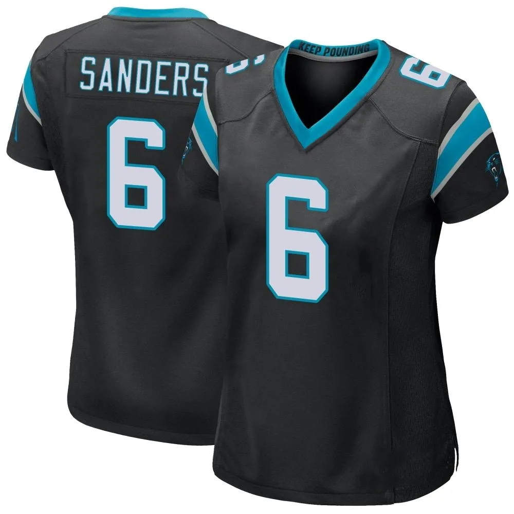 Women's Carolina Panthers Miles Sanders Nike Team Color Game Black Jersey Women's Carolina Panthers Miles Sanders Nike Team Color Game Black Jersey
