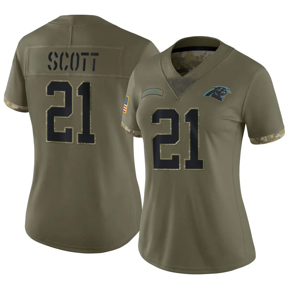 Women's Carolina Panthers Nick Scott Nike 2022 Salute To Service Limited Olive Jersey Women's Carolina Panthers Nick Scott Nike 2022 Salute To Service Limited Olive Jersey