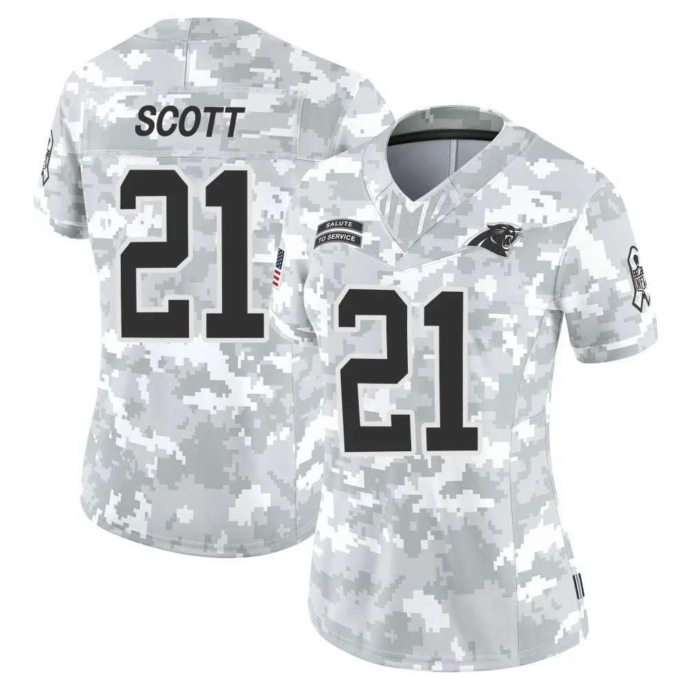 Women's Carolina Panthers Nick Scott Nike 2024 Salute to Service Limited Arctic Camo Jersey Women's Carolina Panthers Nick Scott Nike 2024 Salute to Service Limited Arctic Camo Jersey