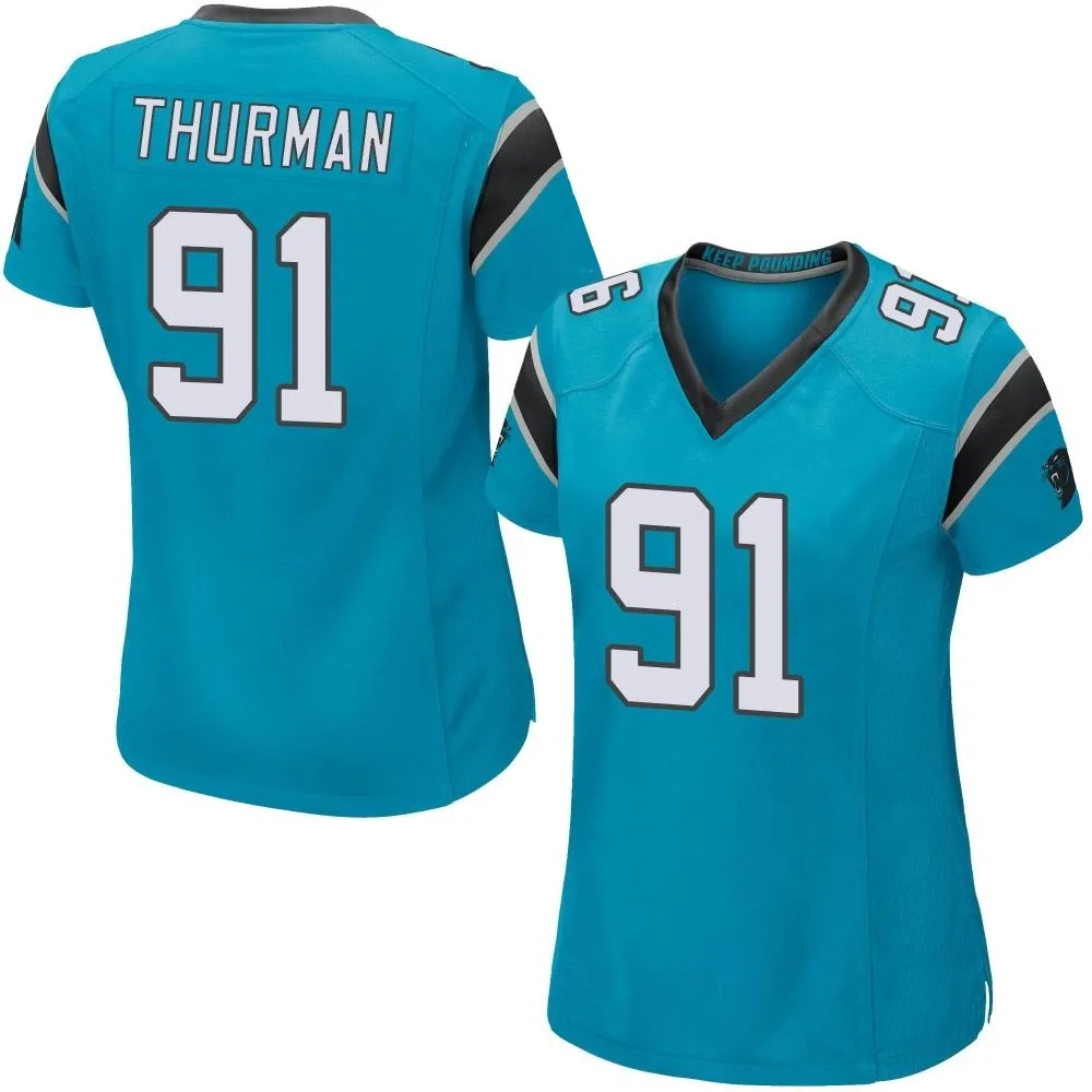 Women's Carolina Panthers Nick Thurman Nike Alternate Game Blue Jersey Women's Carolina Panthers Nick Thurman Nike Alternate Game Blue Jersey