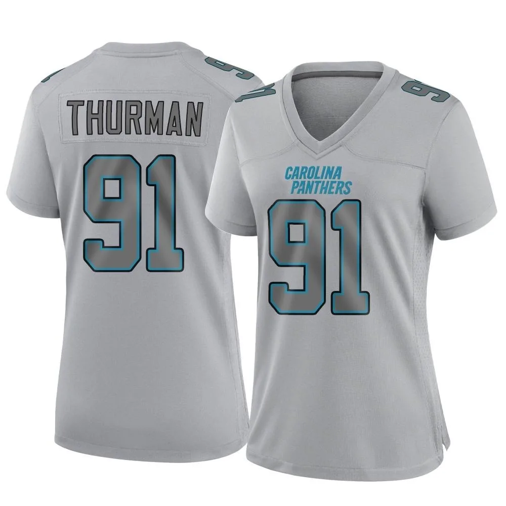 Women's Carolina Panthers Nick Thurman Nike Atmosphere Fashion Game Gray Jersey Women's Carolina Panthers Nick Thurman Nike Atmosphere Fashion Game Gray Jersey