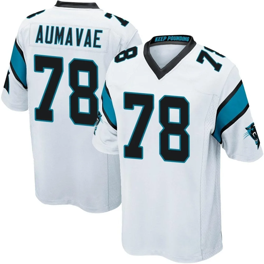 Men's Carolina Panthers Popo Aumavae Nike Game White Jersey Men's Carolina Panthers Popo Aumavae Nike Game White Jersey