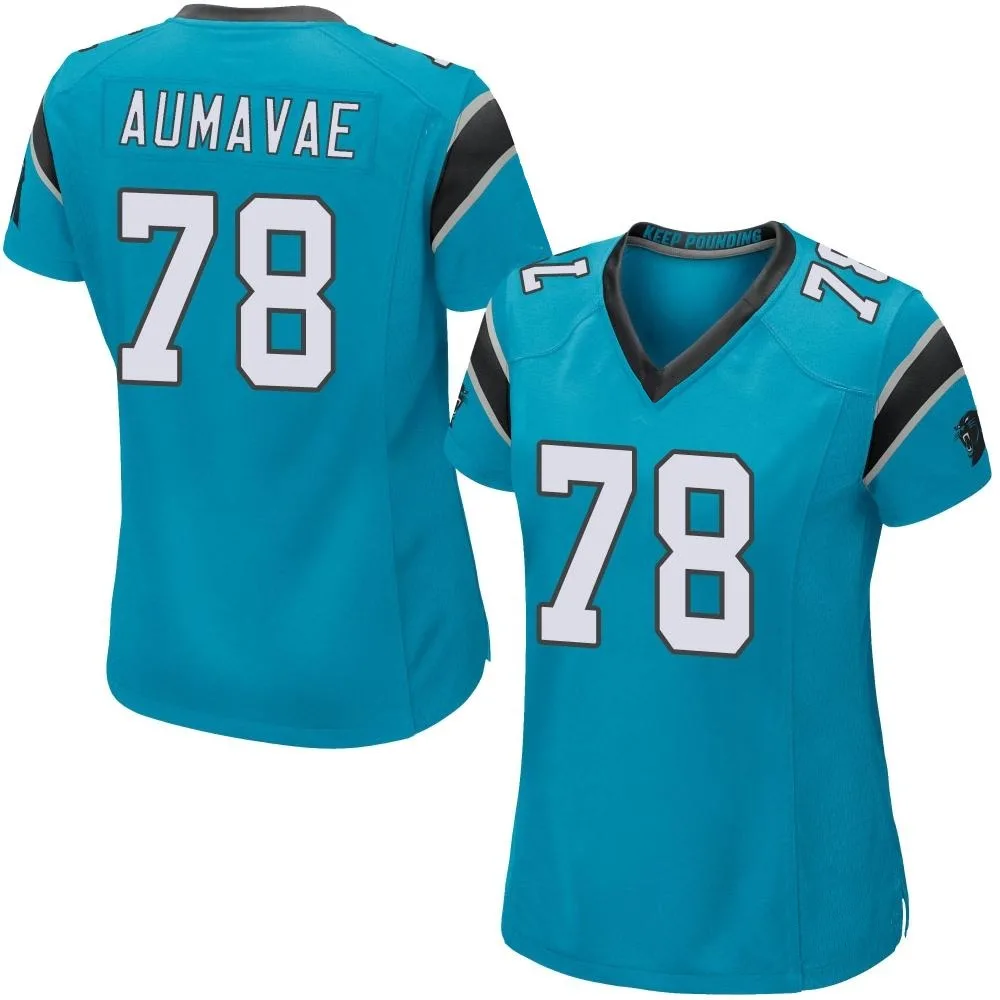 Women's Carolina Panthers Popo Aumavae Nike Alternate Game Blue Jersey Women's Carolina Panthers Popo Aumavae Nike Alternate Game Blue Jersey
