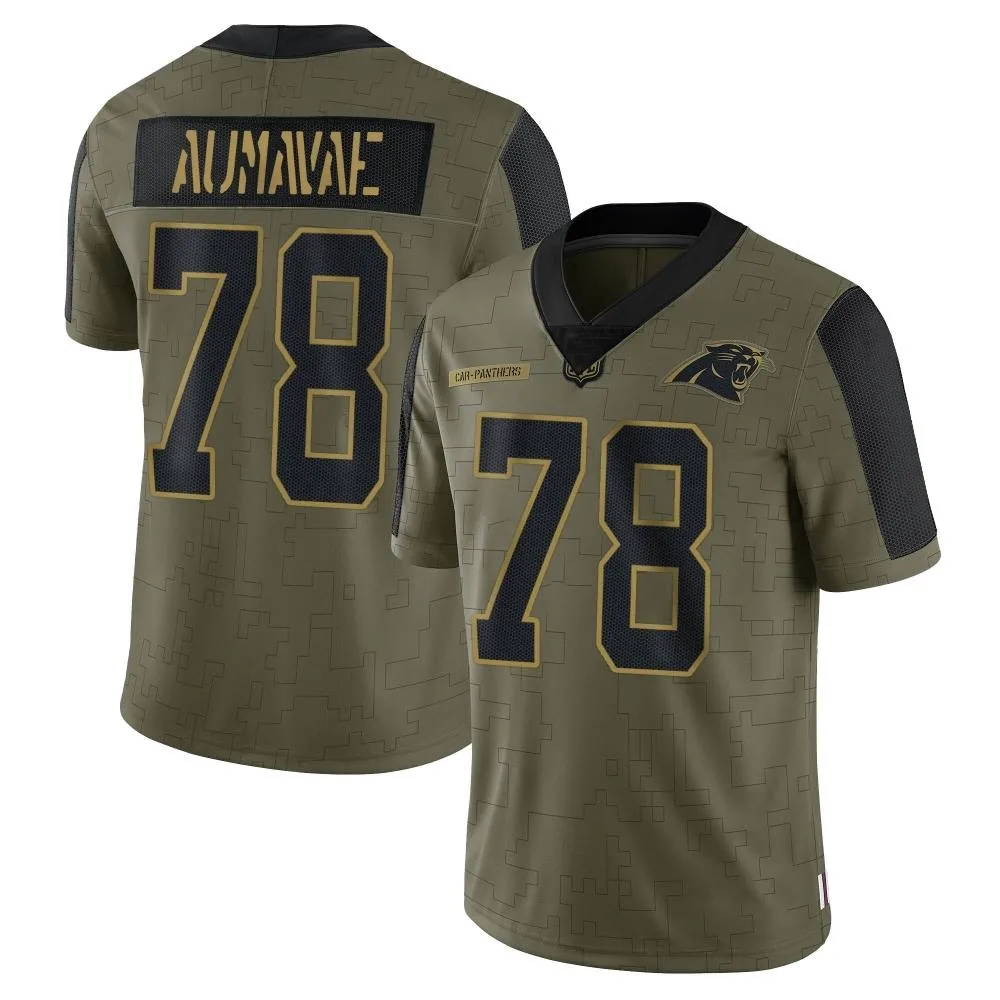 Youth Carolina Panthers Popo Aumavae Nike 2021 Salute To Service Limited Olive Jersey Youth Carolina Panthers Popo Aumavae Nike 2021 Salute To Service Limited Olive Jersey