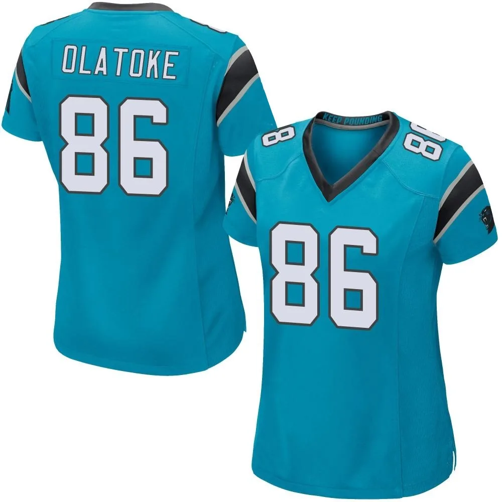 Women's Carolina Panthers Praise Olatoke Nike Alternate Game Blue Jersey Women's Carolina Panthers Praise Olatoke Nike Alternate Game Blue Jersey