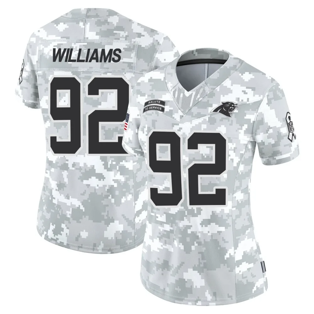 Women's Carolina Panthers Raequan Williams Nike 2024 Salute to Service Limited Arctic Camo Jersey Women's Carolina Panthers Raequan Williams Nike 2024 Salute to Service Limited Arctic Camo Jersey