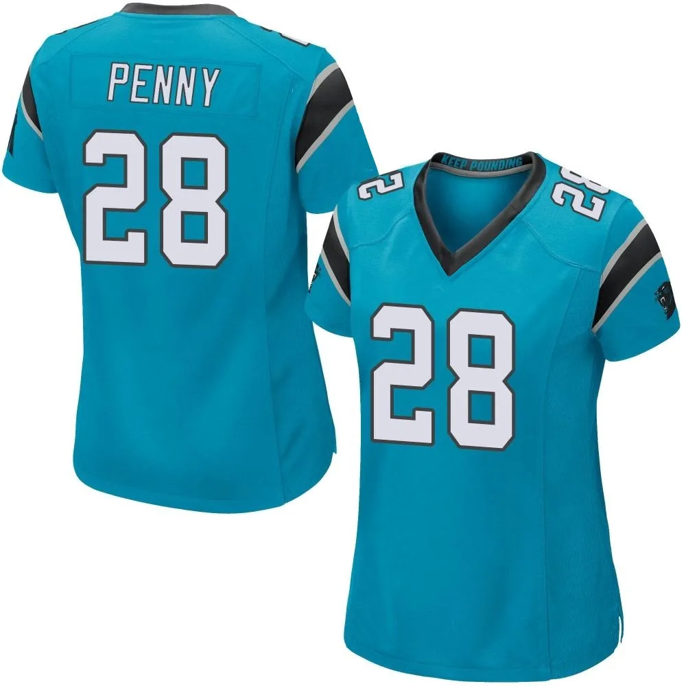 Women's Carolina Panthers Rashaad Penny Nike Alternate Game Blue Jersey Women's Carolina Panthers Rashaad Penny Nike Alternate Game Blue Jersey