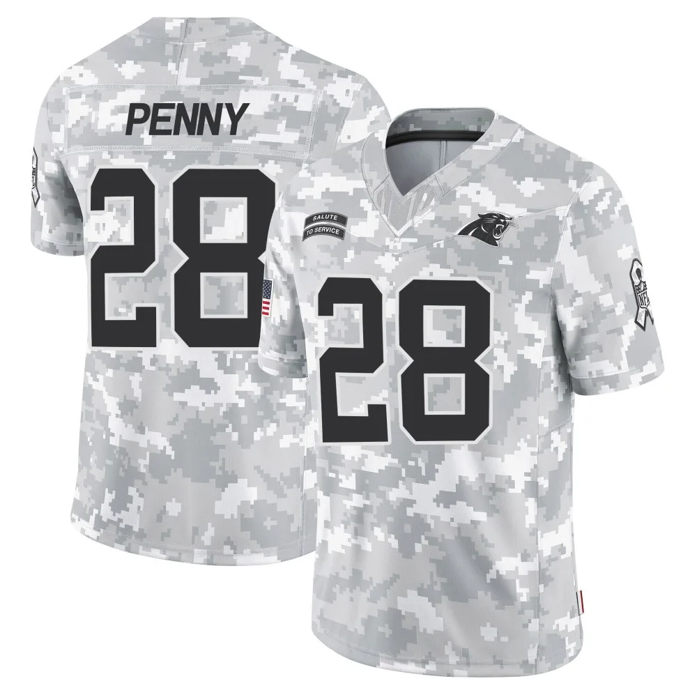 Youth Carolina Panthers Rashaad Penny Nike 2024 Salute to Service Limited Arctic Camo Jersey Youth Carolina Panthers Rashaad Penny Nike 2024 Salute to Service Limited Arctic Camo Jersey