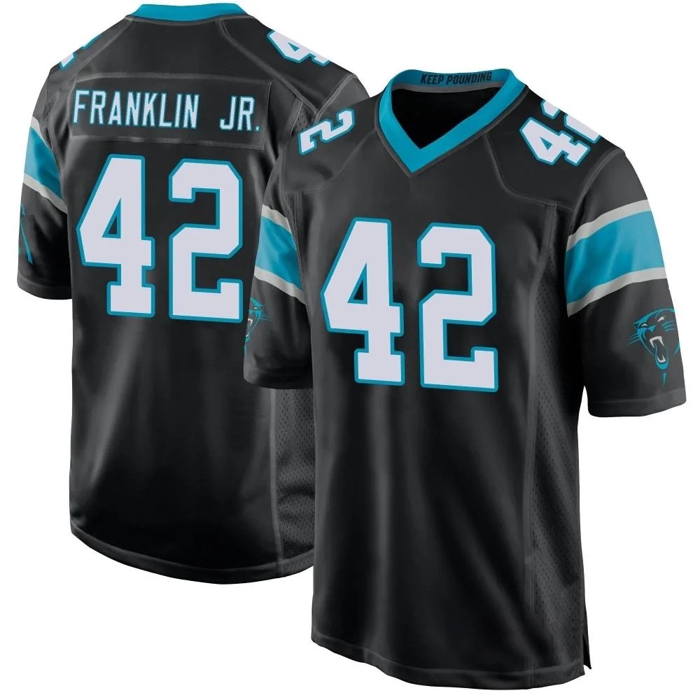 Men's Carolina Panthers Sam Franklin Jr. Nike Team Color Game Black Jersey Men's Carolina Panthers Sam Franklin Jr. Nike Team Color Game Black Jersey