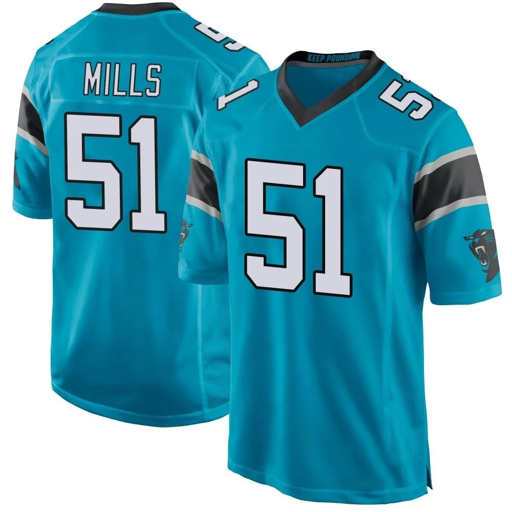 Men's Carolina Panthers Sam Mills Nike Alternate Game Blue Jersey Men's Carolina Panthers Sam Mills Nike Alternate Game Blue Jersey