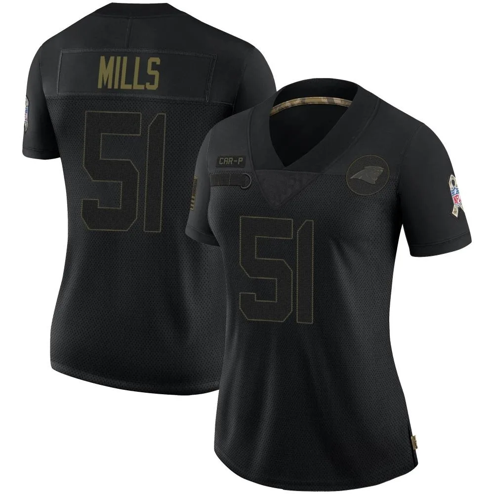 Women's Carolina Panthers Sam Mills Nike 2020 Salute To Service Limited Black Jersey Women's Carolina Panthers Sam Mills Nike 2020 Salute To Service Limited Black Jersey