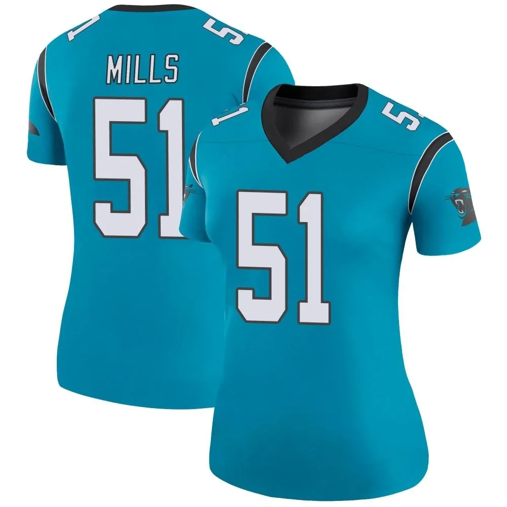 Women's Carolina Panthers Sam Mills Nike Color Rush Legend Blue Jersey Women's Carolina Panthers Sam Mills Nike Color Rush Legend Blue Jersey