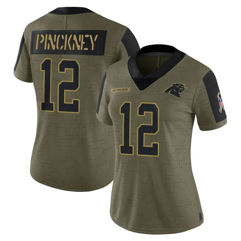 Women's Carolina Panthers Sam Pinckney Nike 2021 Salute To Service Limited Olive Jersey Women's Carolina Panthers Sam Pinckney Nike 2021 Salute To Service Limited Olive Jersey
