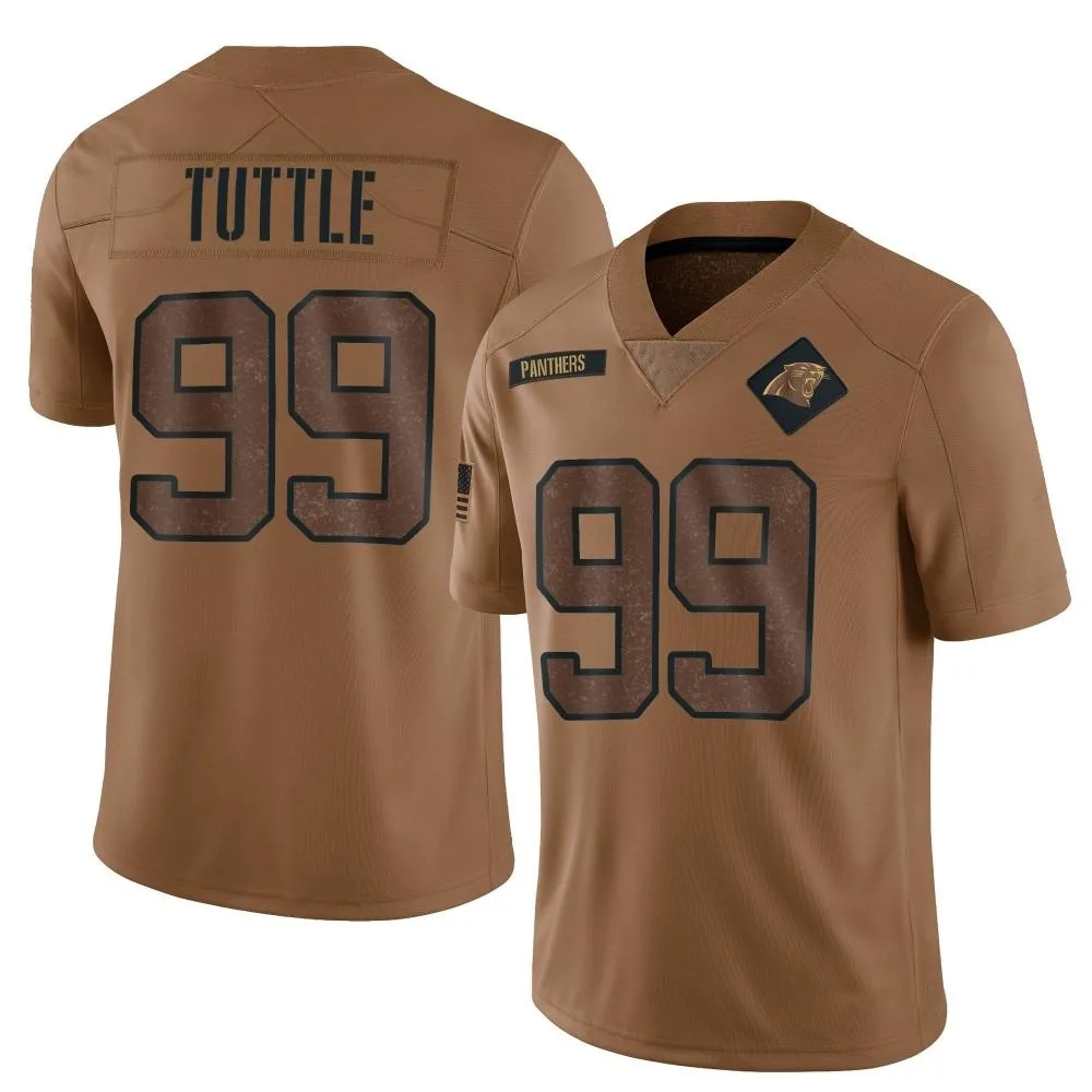 Men's Carolina Panthers Shy Tuttle Nike 2023 Salute To Service Limited Brown Jersey Men's Carolina Panthers Shy Tuttle Nike 2023 Salute To Service Limited Brown Jersey