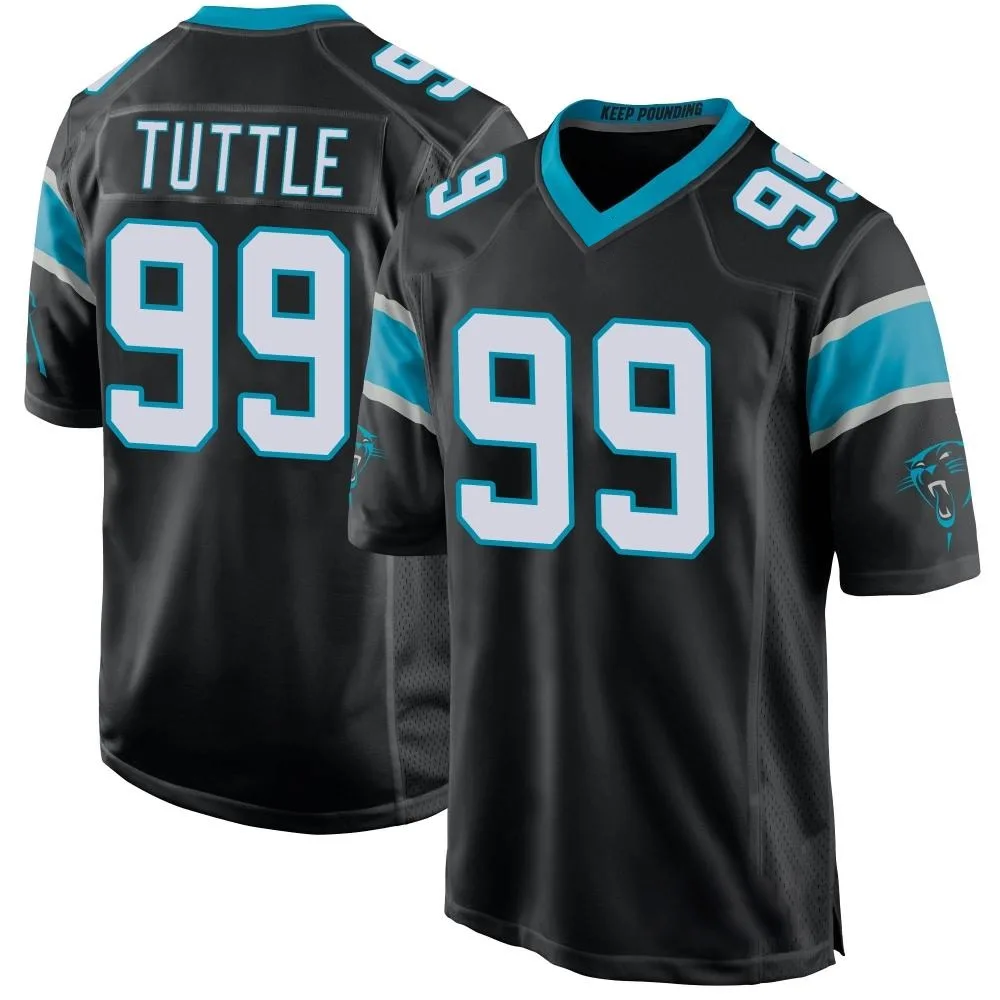 Men's Carolina Panthers Shy Tuttle Nike Team Color Game Black Jersey Men's Carolina Panthers Shy Tuttle Nike Team Color Game Black Jersey