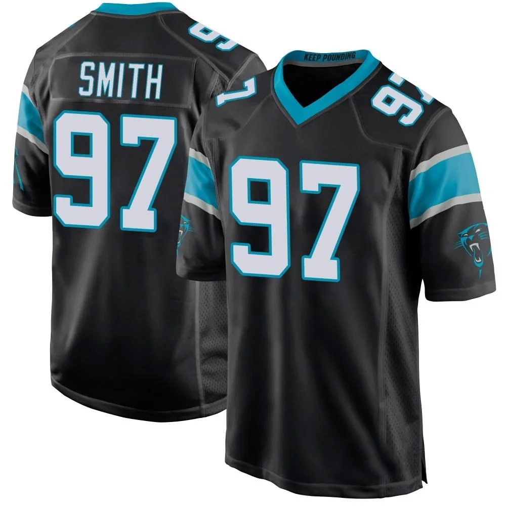 Men's Carolina Panthers T.j. Smith Nike Team Color Game Black Jersey Men's Carolina Panthers T.j. Smith Nike Team Color Game Black Jersey