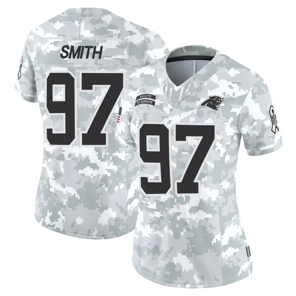 Women's Carolina Panthers T.j. Smith Nike 2024 Salute to Service Limited Arctic Camo Jersey Women's Carolina Panthers T.j. Smith Nike 2024 Salute to Service Limited Arctic Camo Jersey