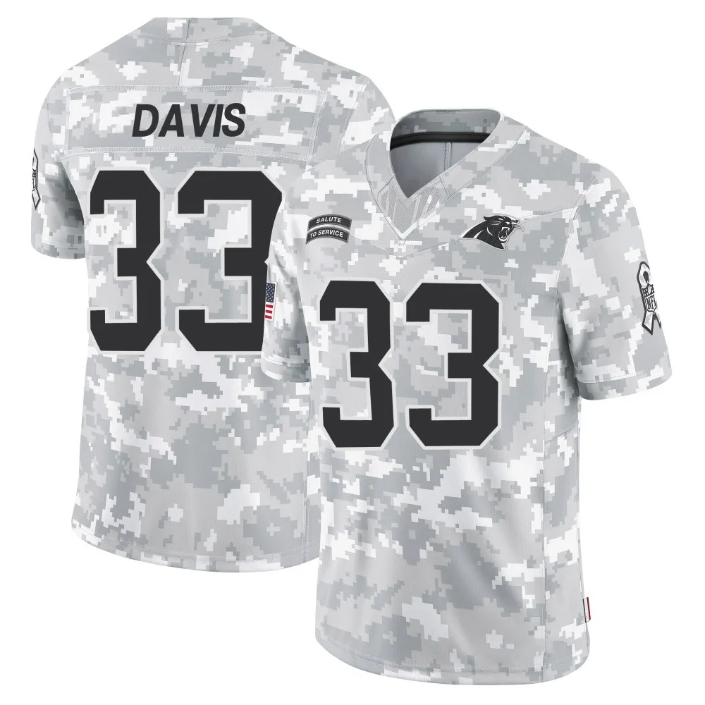 Men's Carolina Panthers Tae Davis Nike 2024 Salute to Service Limited Arctic Camo Jersey Men's Carolina Panthers Tae Davis Nike 2024 Salute to Service Limited Arctic Camo Jersey