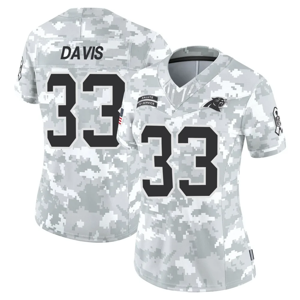 Women's Carolina Panthers Tae Davis Nike 2024 Salute to Service Limited Arctic Camo Jersey Women's Carolina Panthers Tae Davis Nike 2024 Salute to Service Limited Arctic Camo Jersey