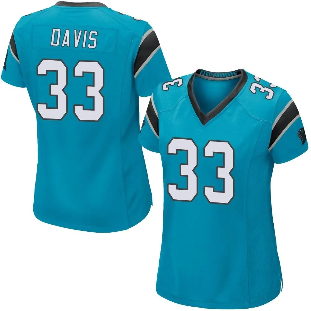 Women's Carolina Panthers Tae Davis Nike Alternate Game Blue Jersey Women's Carolina Panthers Tae Davis Nike Alternate Game Blue Jersey