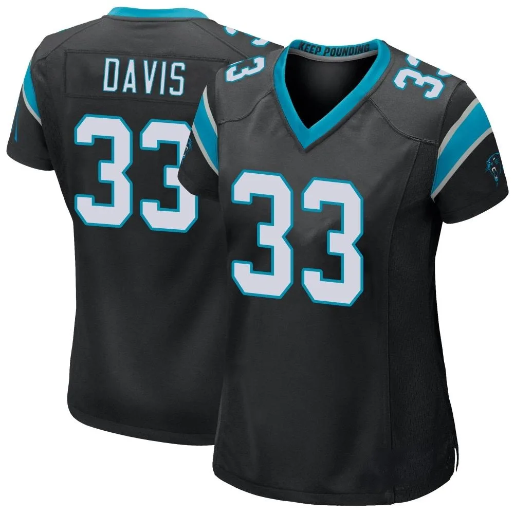 Women's Carolina Panthers Tae Davis Nike Team Color Game Black Jersey Women's Carolina Panthers Tae Davis Nike Team Color Game Black Jersey