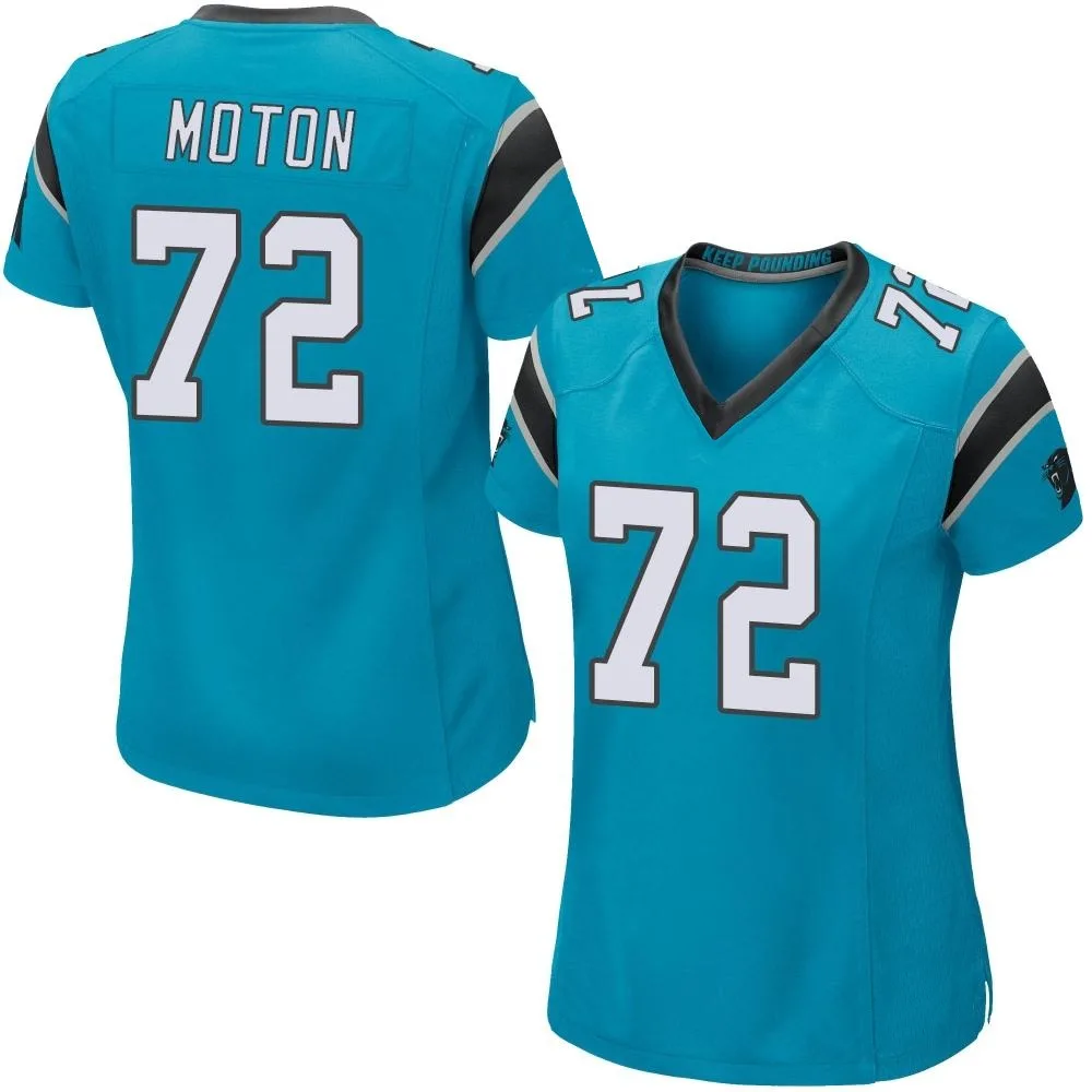 Women's Carolina Panthers Taylor Moton Nike Alternate Game Blue Jersey Women's Carolina Panthers Taylor Moton Nike Alternate Game Blue Jersey