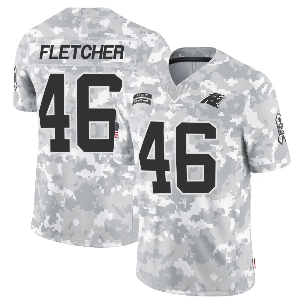 Men's Carolina Panthers Thomas Fletcher Nike 2024 Salute to Service Limited Arctic Camo Jersey Men's Carolina Panthers Thomas Fletcher Nike 2024 Salute to Service Limited Arctic Camo Jersey