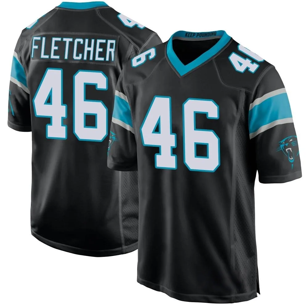 Men's Carolina Panthers Thomas Fletcher Nike Team Color Game Black Jersey Men's Carolina Panthers Thomas Fletcher Nike Team Color Game Black Jersey