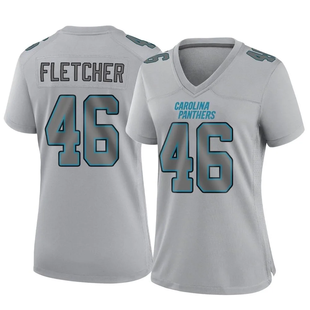 Women's Carolina Panthers Thomas Fletcher Nike Atmosphere Fashion Game Gray Jersey Women's Carolina Panthers Thomas Fletcher Nike Atmosphere Fashion Game Gray Jersey