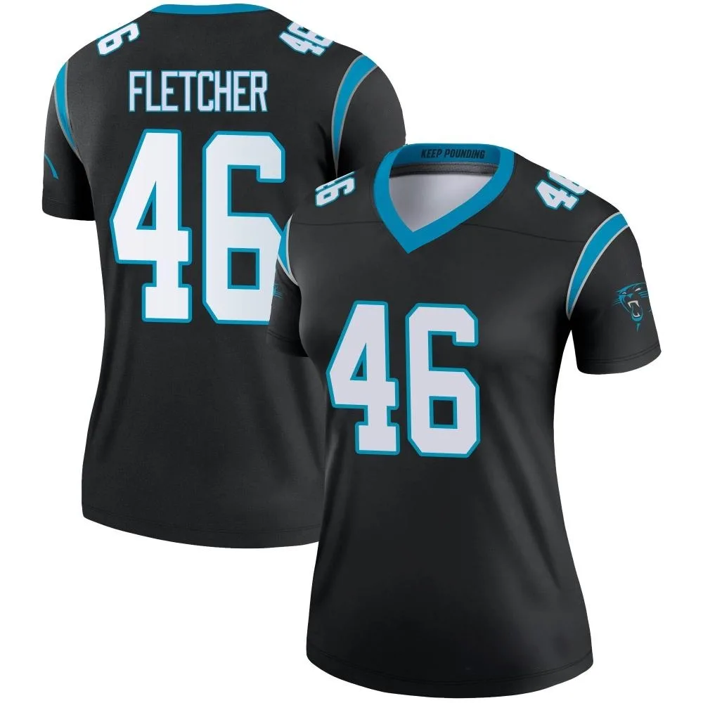 Women's Carolina Panthers Thomas Fletcher Nike Legend Black Jersey Women's Carolina Panthers Thomas Fletcher Nike Legend Black Jersey