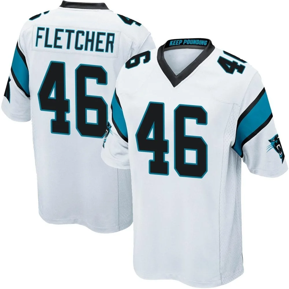 Youth Carolina Panthers Thomas Fletcher Nike Game White Jersey Youth Carolina Panthers Thomas Fletcher Nike Game White Jersey