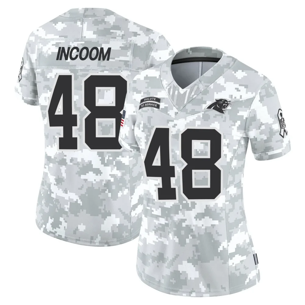 Women's Carolina Panthers Thomas Incoom Nike 2024 Salute to Service Limited Arctic Camo Jersey Women's Carolina Panthers Thomas Incoom Nike 2024 Salute to Service Limited Arctic Camo Jersey