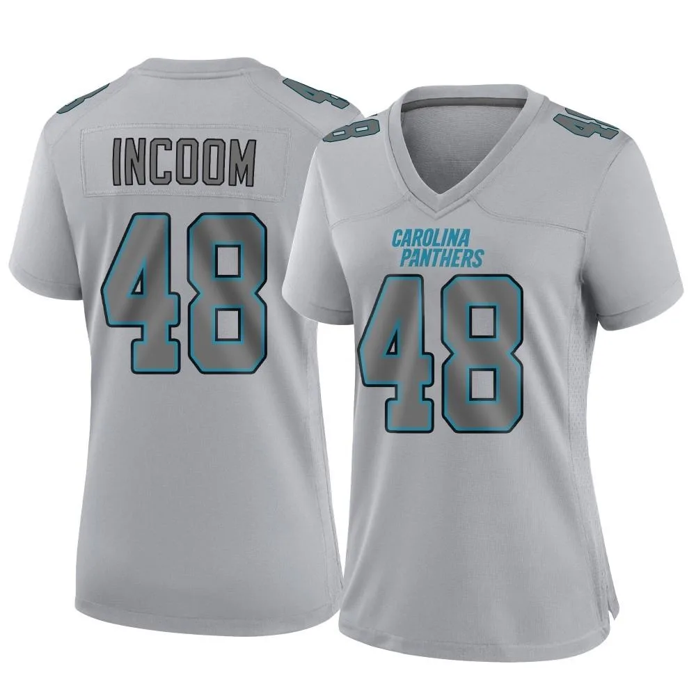 Women's Carolina Panthers Thomas Incoom Nike Atmosphere Fashion Game Gray Jersey Women's Carolina Panthers Thomas Incoom Nike Atmosphere Fashion Game Gray Jersey
