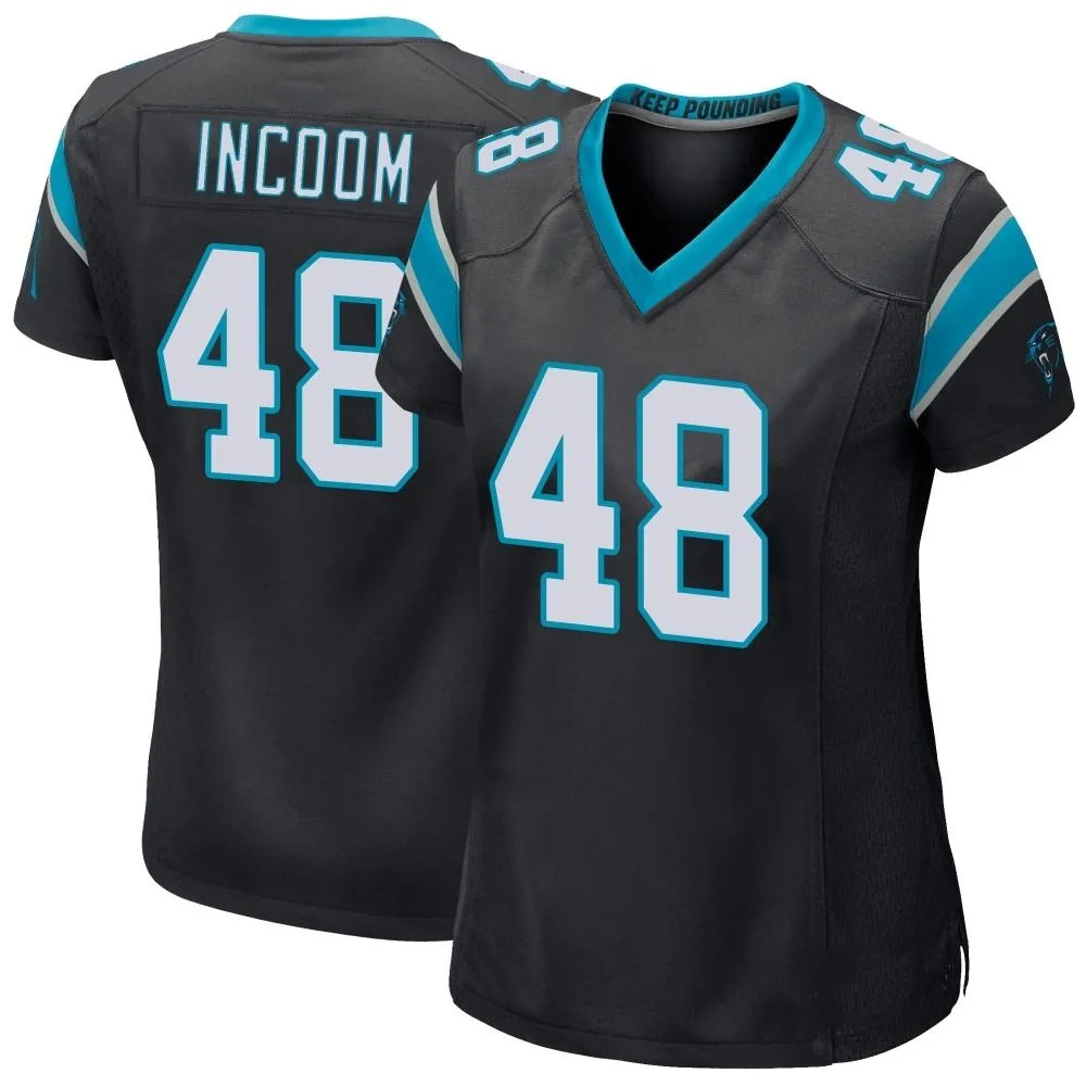 Women's Carolina Panthers Thomas Incoom Nike Team Color Game Black Jersey Women's Carolina Panthers Thomas Incoom Nike Team Color Game Black Jersey