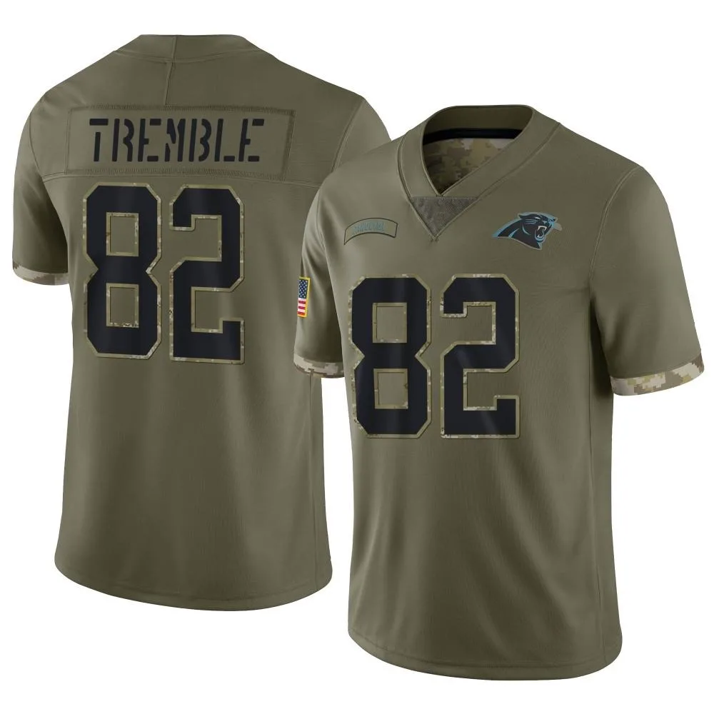 Men's Carolina Panthers Tommy Tremble Nike 2022 Salute To Service Limited Olive Jersey Men's Carolina Panthers Tommy Tremble Nike 2022 Salute To Service Limited Olive Jersey