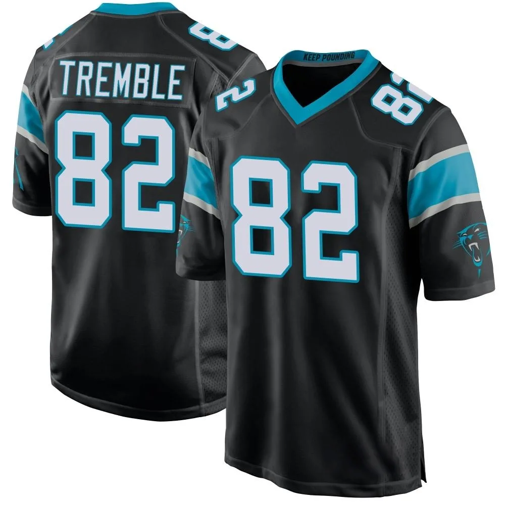 Men's Carolina Panthers Tommy Tremble Nike Team Color Game Black Jersey Men's Carolina Panthers Tommy Tremble Nike Team Color Game Black Jersey