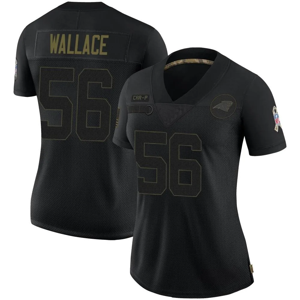 Women's Carolina Panthers Trevin Wallace Nike 2020 Salute To Service Limited Black Jersey Women's Carolina Panthers Trevin Wallace Nike 2020 Salute To Service Limited Black Jersey