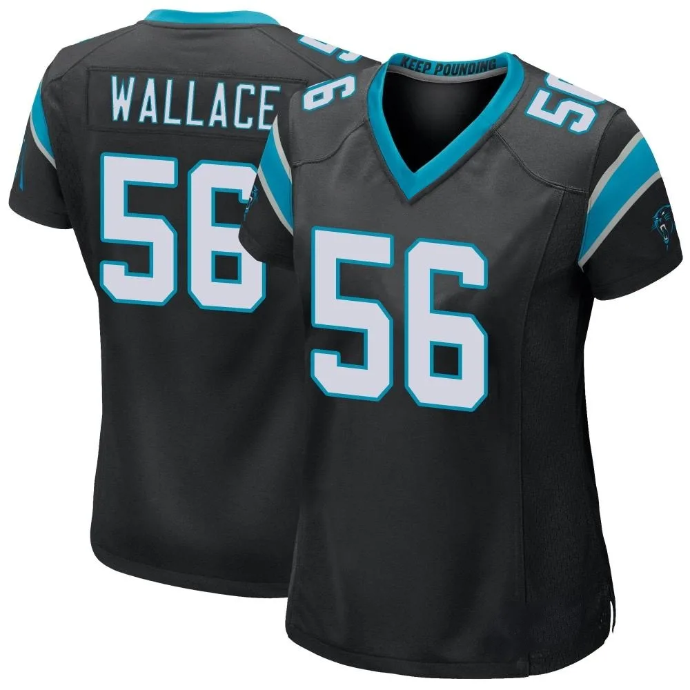 Women's Carolina Panthers Trevin Wallace Nike Team Color Game Black Jersey Women's Carolina Panthers Trevin Wallace Nike Team Color Game Black Jersey