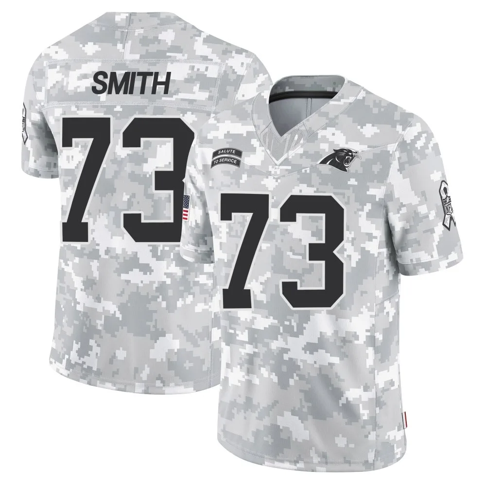 Men's Carolina Panthers Tyler Smith Nike 2024 Salute to Service Limited Arctic Camo Jersey Men's Carolina Panthers Tyler Smith Nike 2024 Salute to Service Limited Arctic Camo Jersey