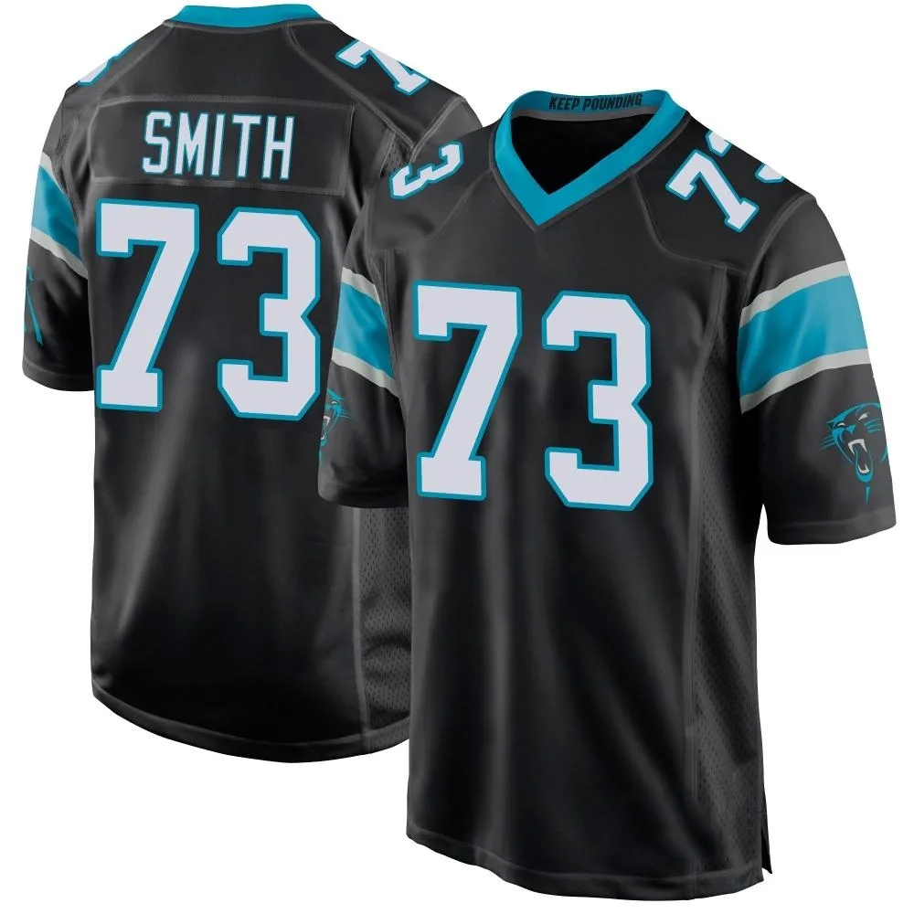 Men's Carolina Panthers Tyler Smith Nike Team Color Game Black Jersey Men's Carolina Panthers Tyler Smith Nike Team Color Game Black Jersey