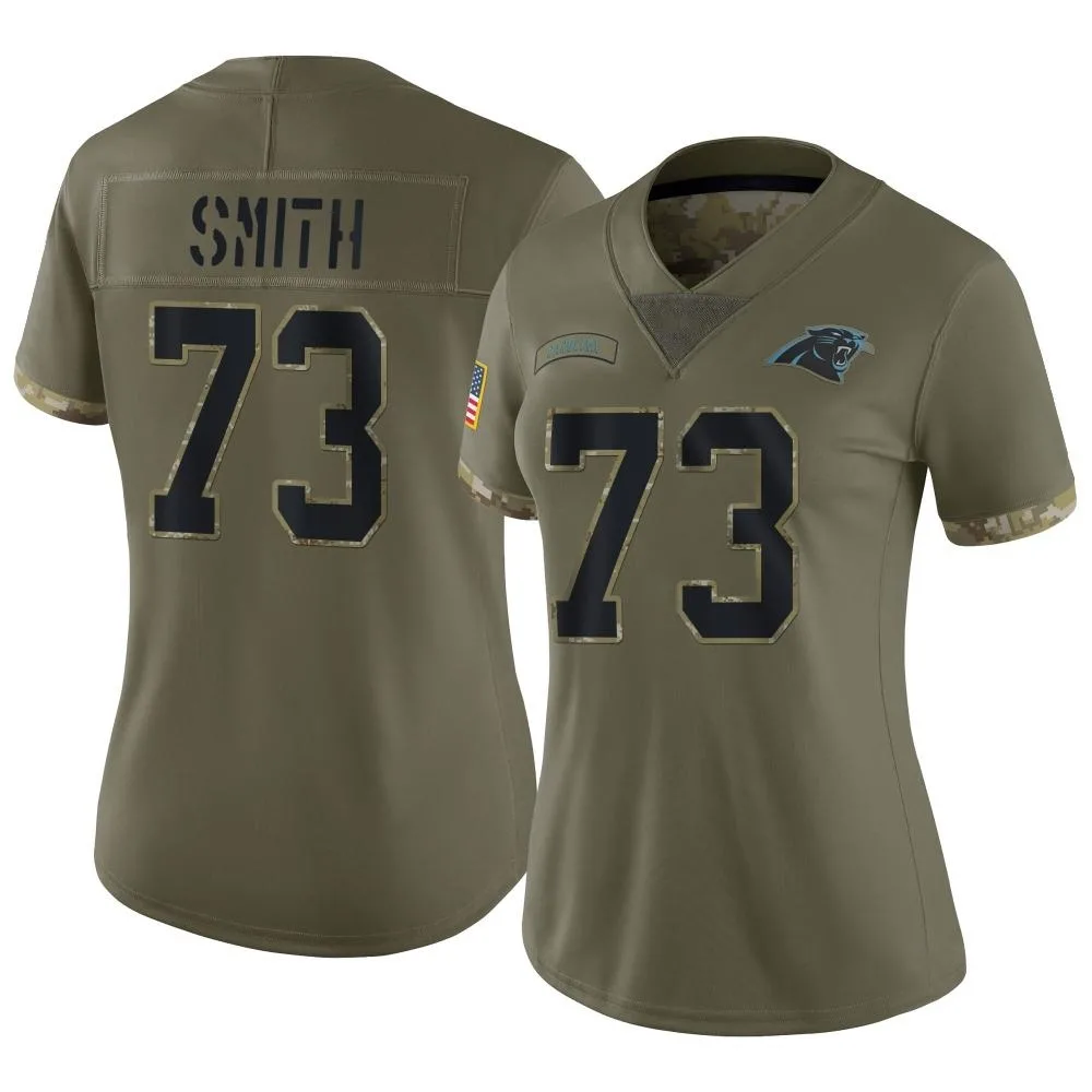 Women's Carolina Panthers Tyler Smith Nike 2022 Salute To Service Limited Olive Jersey Women's Carolina Panthers Tyler Smith Nike 2022 Salute To Service Limited Olive Jersey