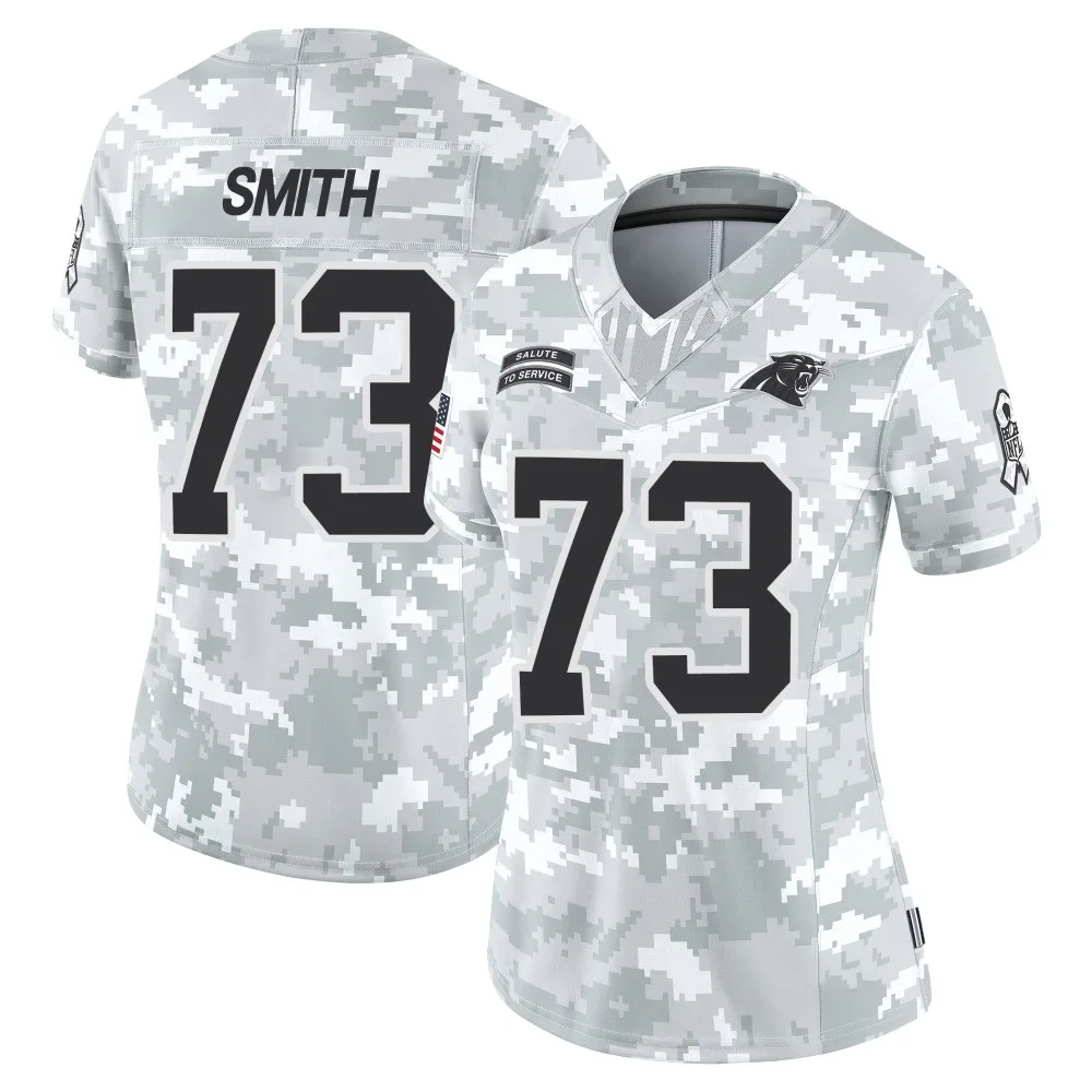 Women's Carolina Panthers Tyler Smith Nike 2024 Salute to Service Limited Arctic Camo Jersey Women's Carolina Panthers Tyler Smith Nike 2024 Salute to Service Limited Arctic Camo Jersey