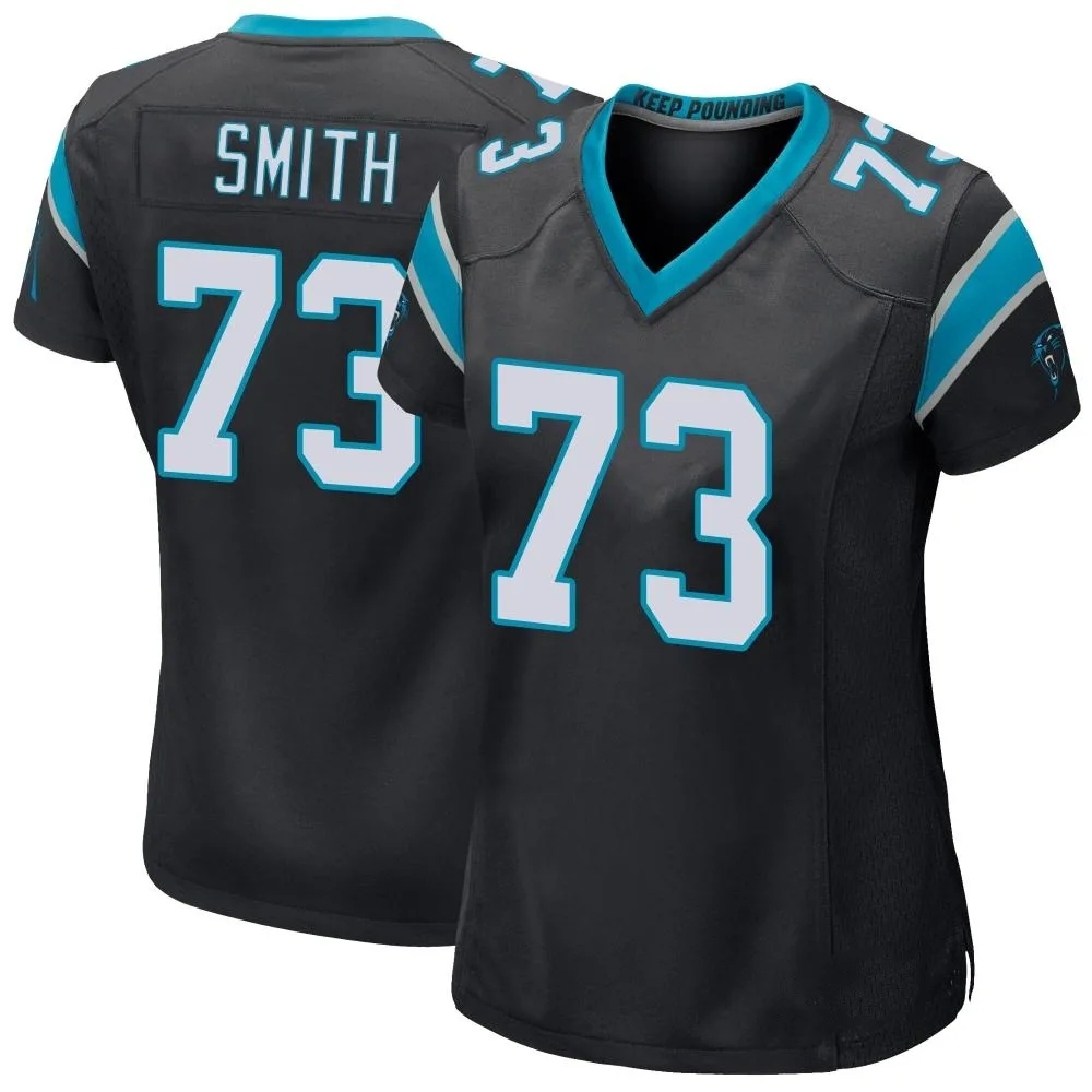 Women's Carolina Panthers Tyler Smith Nike Team Color Game Black Jersey Women's Carolina Panthers Tyler Smith Nike Team Color Game Black Jersey