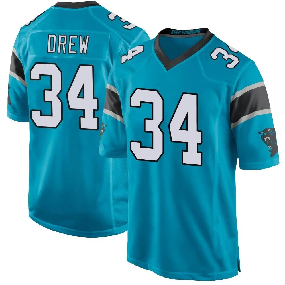Men's Carolina Panthers Willie Drew Nike Alternate Game Blue Jersey Men's Carolina Panthers Willie Drew Nike Alternate Game Blue Jersey
