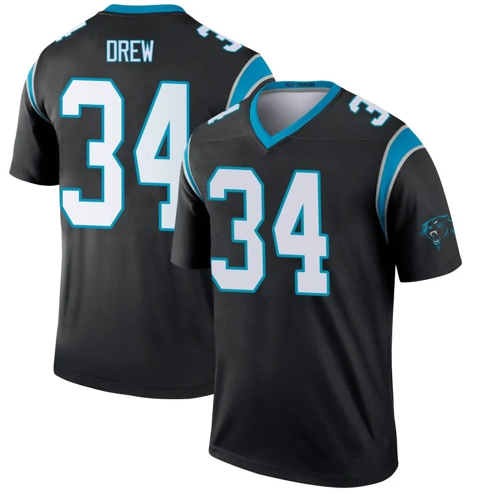 Men's Carolina Panthers Willie Drew Nike Legend Black Jersey Men's Carolina Panthers Willie Drew Nike Legend Black Jersey